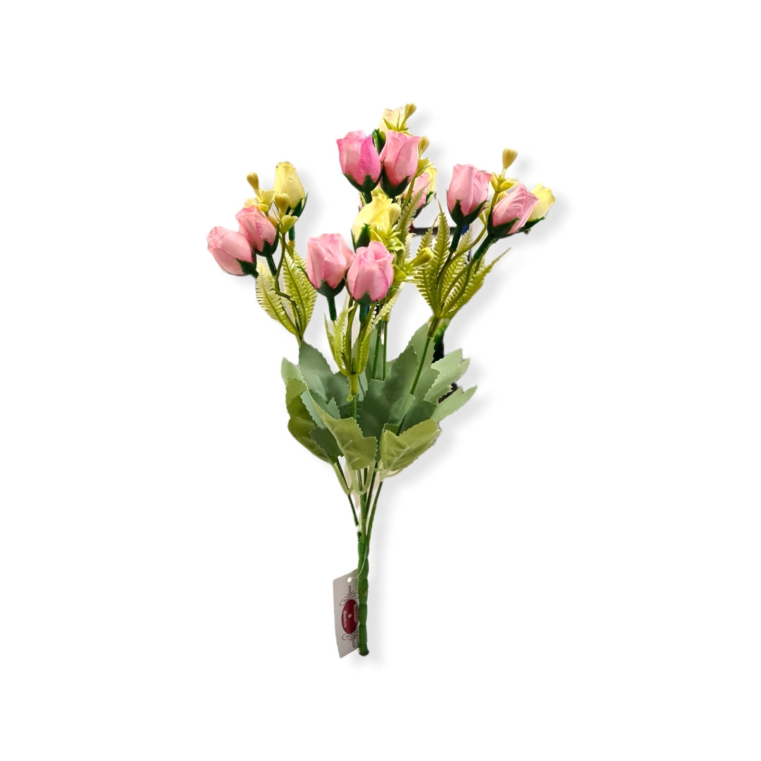 BUQUE BOTAO MINI ROSA BR/RS TAM 30CM C/1 UN