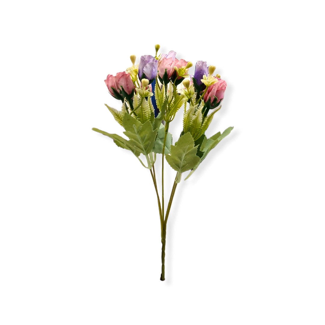 BUQUE BOTAO MINI ROSA RS/VL TAM 30CM C/1 UN