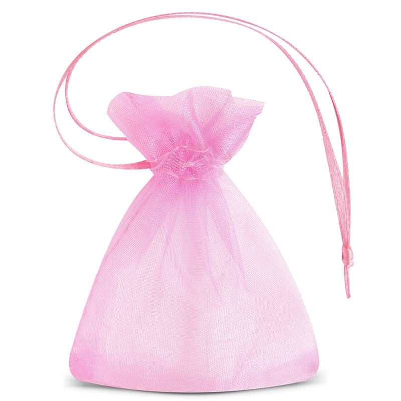SAQUINHO DE ORGANZA TAM 10X15CM ROSA C/10 UN