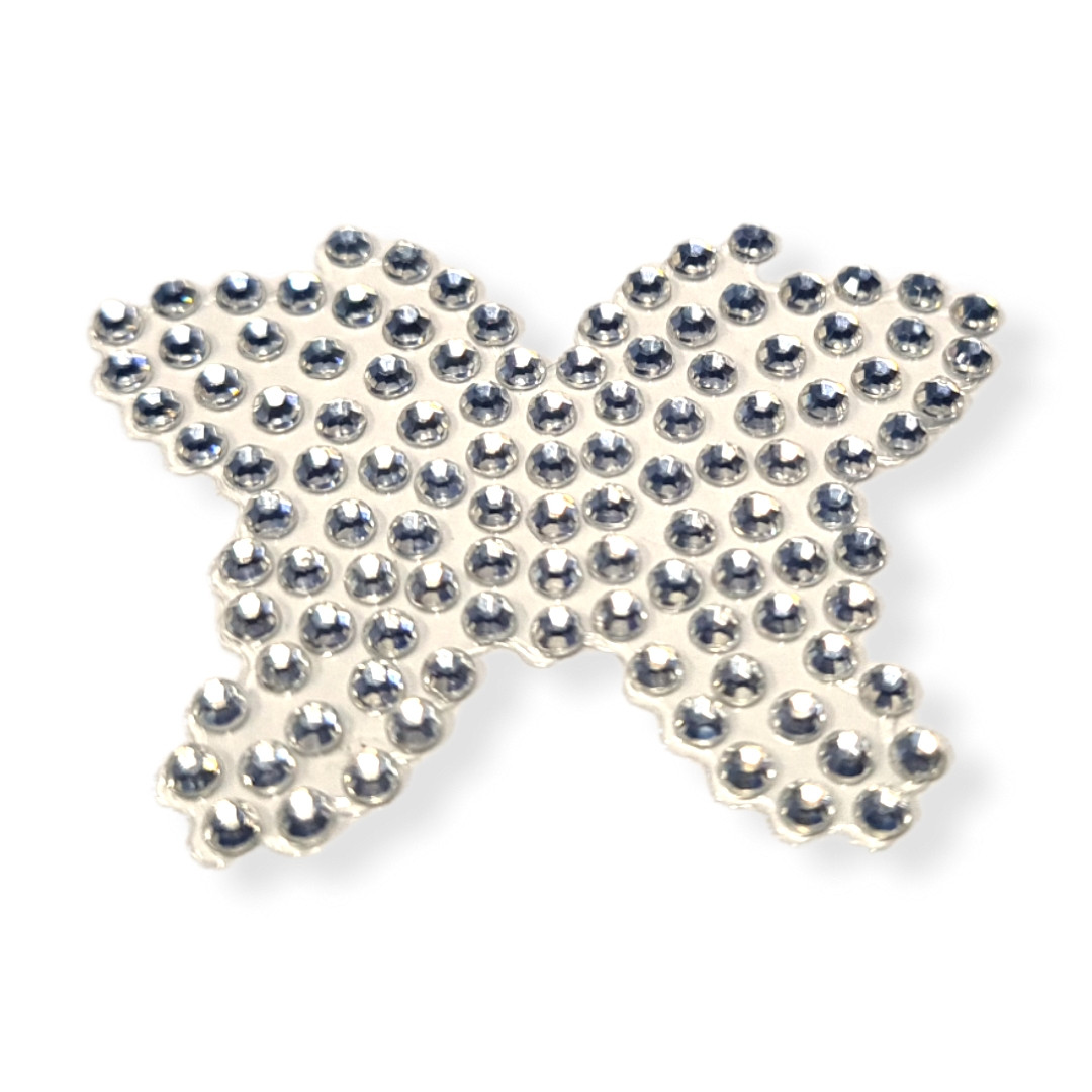 PIERCING ADESIVO STRASS P/PETS MODELO BORBOLETA PRATA PT C/6 UN