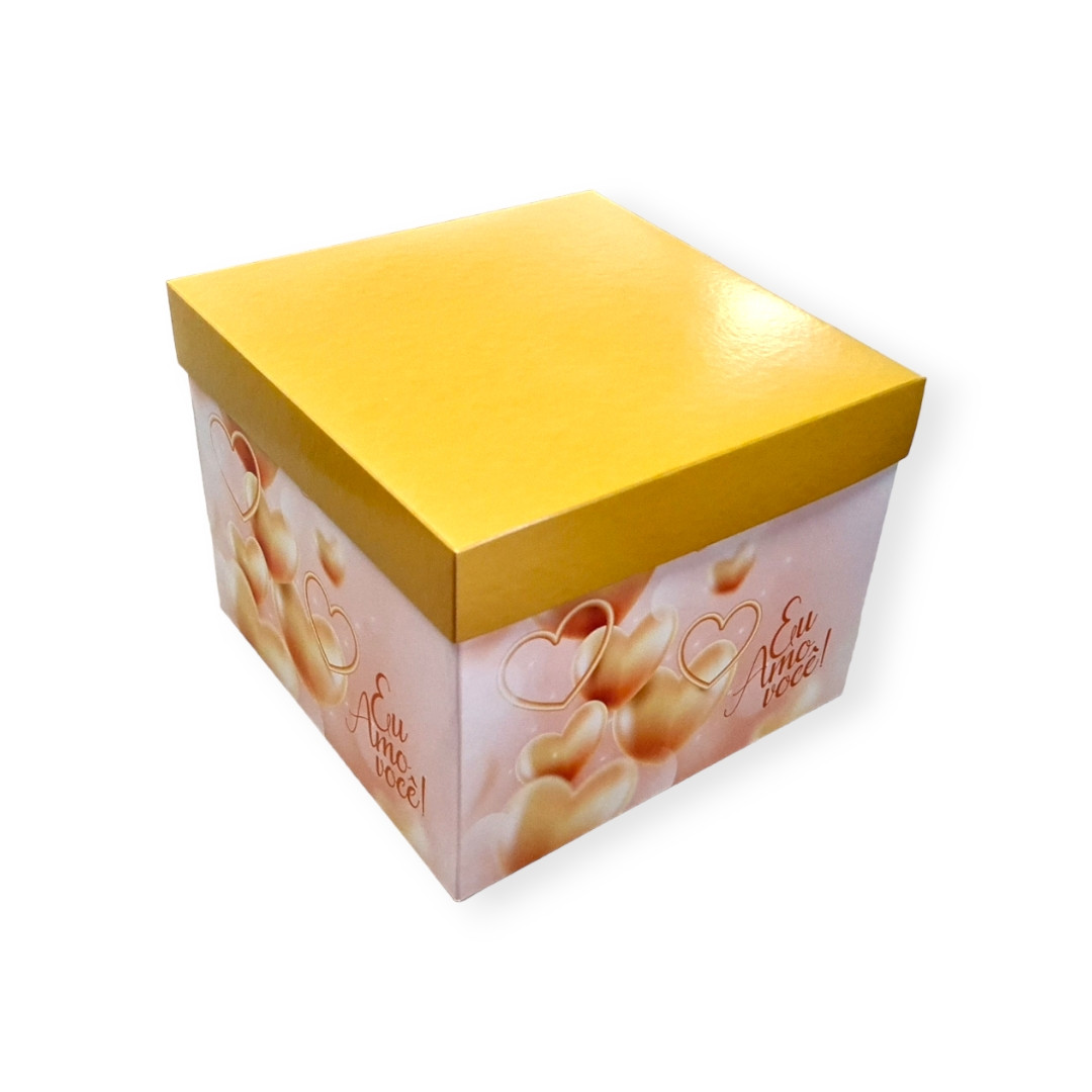 CAIXA CUBO COR C EU AMO VOCE C/1 UN 22X22X18CM