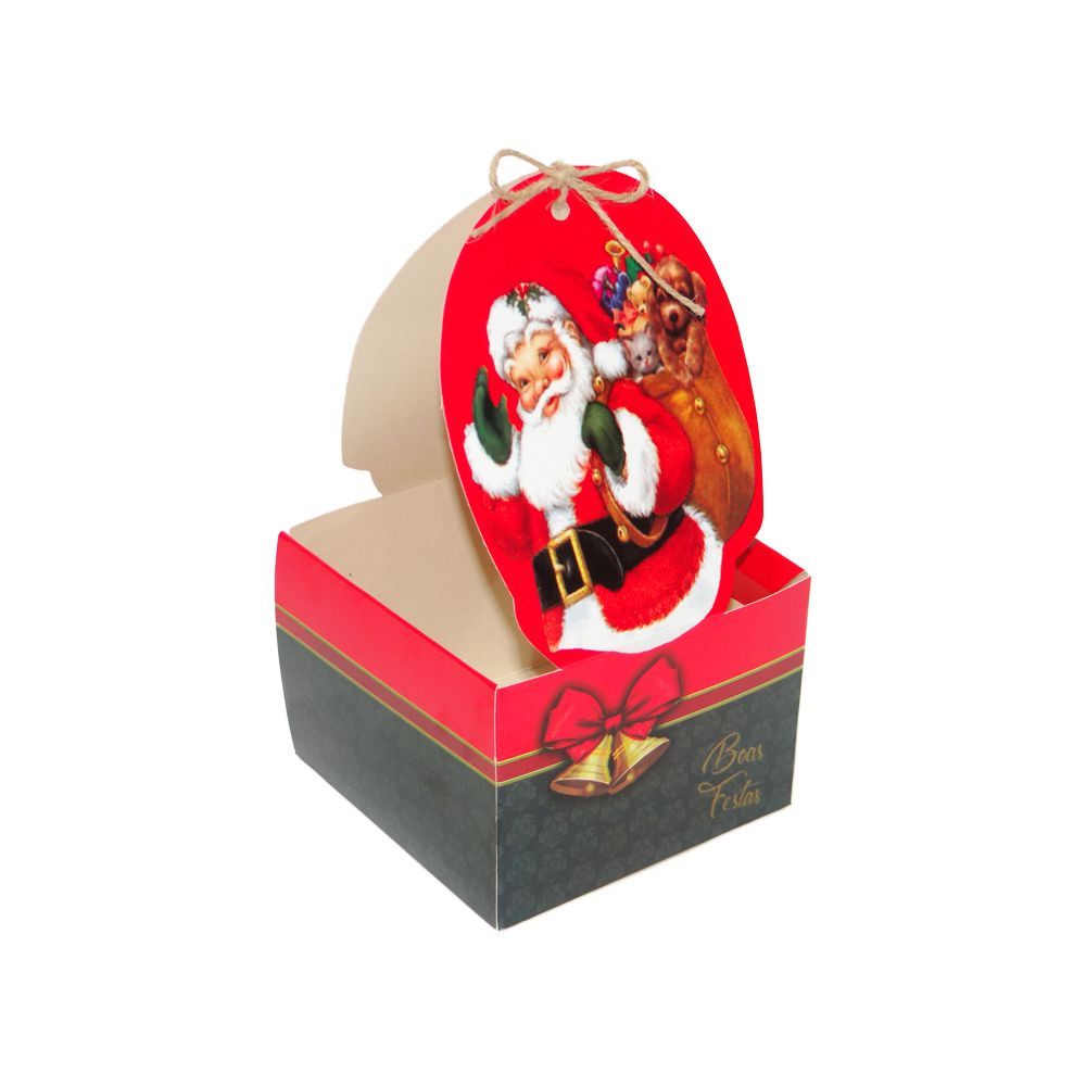 CAIXA PINHEIRINHO 19X10X10CM PAPAI NOEL C/1 UN