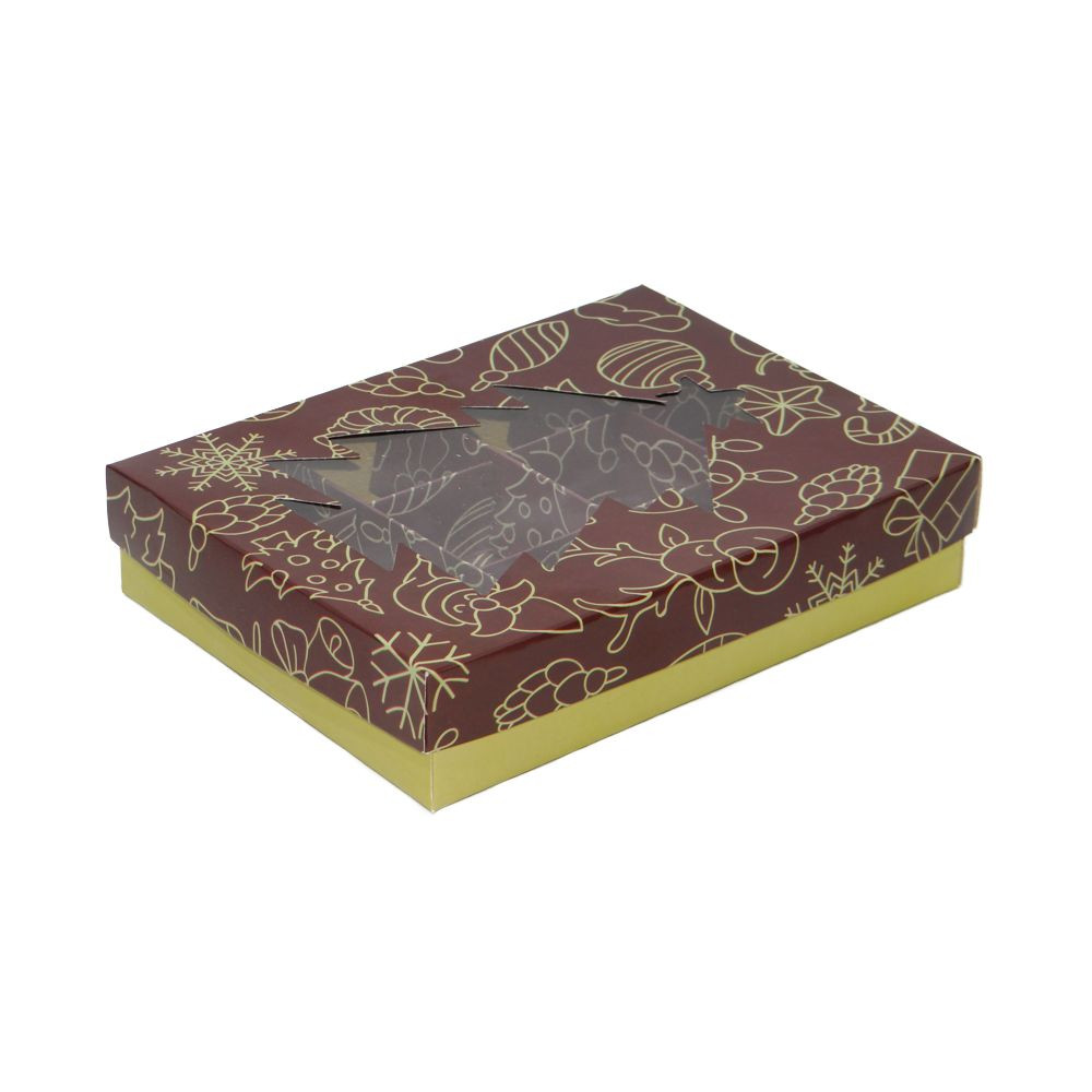 CAIXA NATAL 12 DOCES 16,5X12X35CM PINHEIRO CHOCOLATE C/1 UN