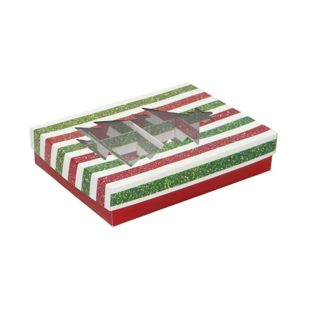 CAIXA NATAL 12 DOCES 16,5X12X35CM PINHEIRO VM/VD C/1 UN
