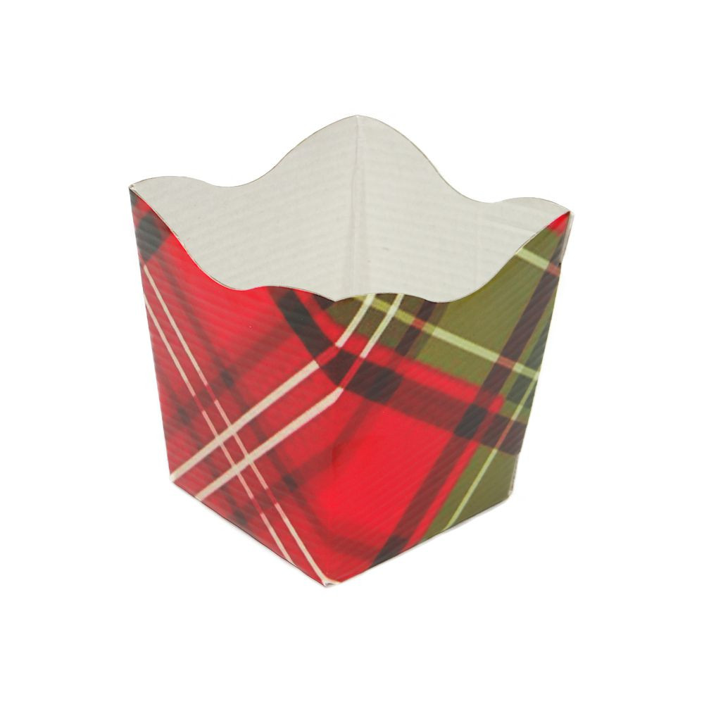 CACHEPO NATAL M 9X9X12CM XADREZ VM/VD C/1 UN