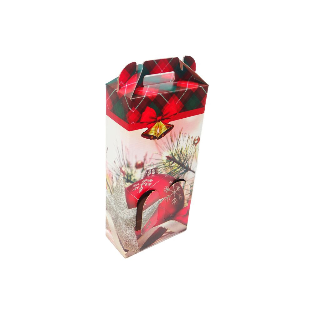 CAIXA VINHO DUPLA 335X165X8CM ENFEITES NATALINO C/SINO C/1 UN