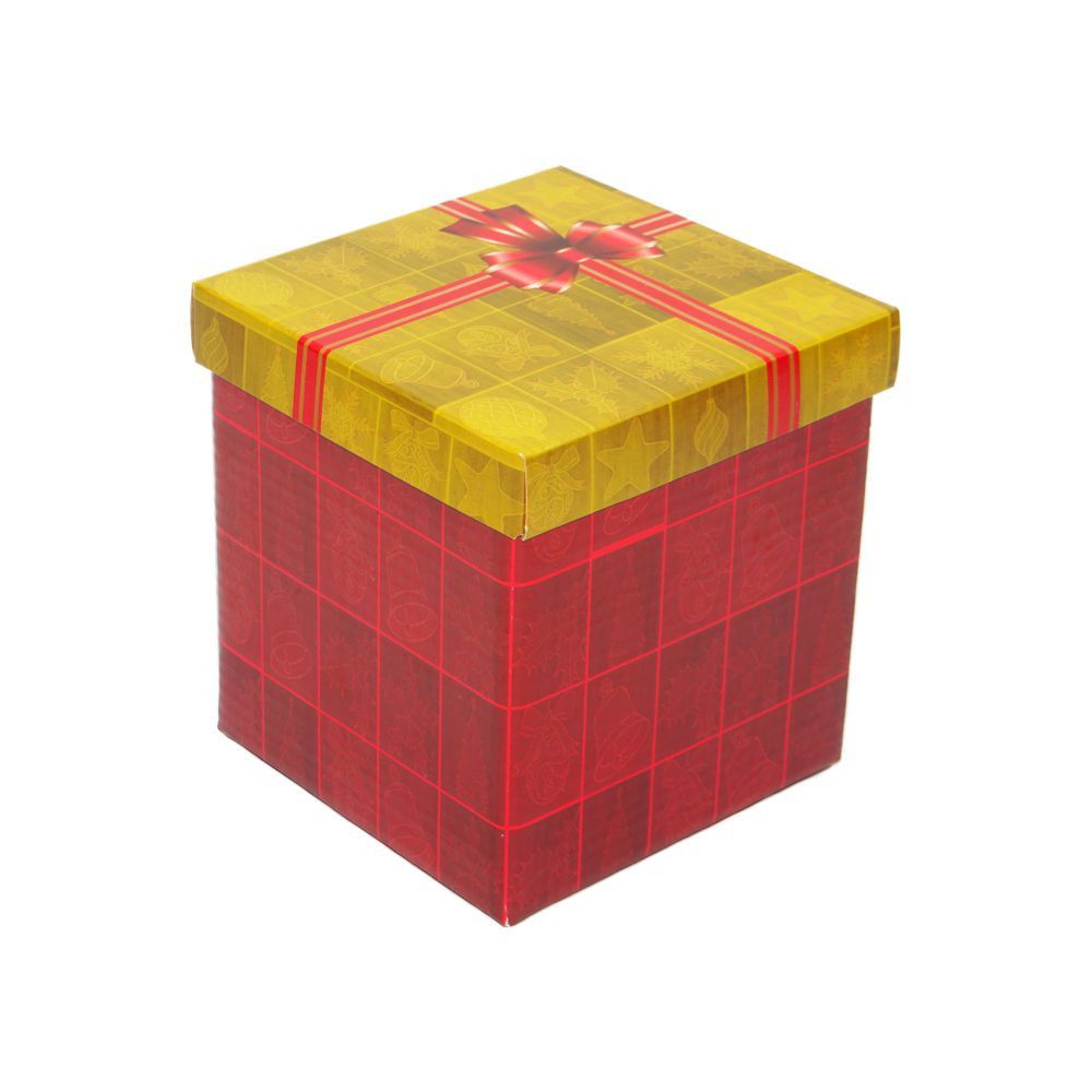 CAIXA CUBO P 11,5X11,5X12CM XADREZ VM C/1 UN