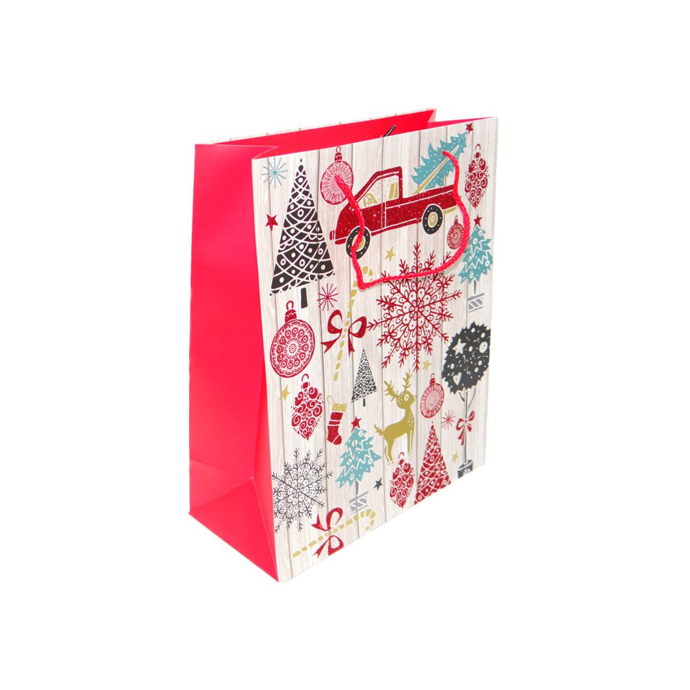 SACOLA NATAL GLITER G 26X12X32CM CRISTAL DE GELO C/1 UN