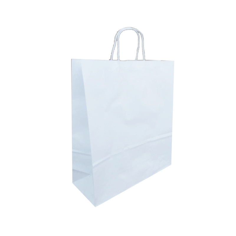 SACOLA BRANCA TAM G 32X39X13CM C/1 UN