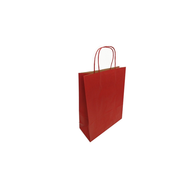 SACOLA KRAFT TAM P 18X22X10CM VERMELHA
