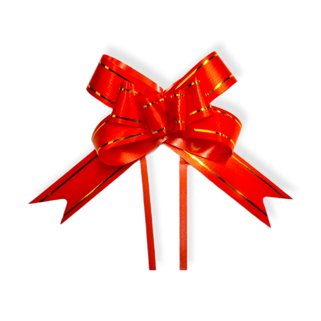 LACO PLASTICO 18MMX26CM VERMELHO C/FRIZO DOURADO PT C/10 UN