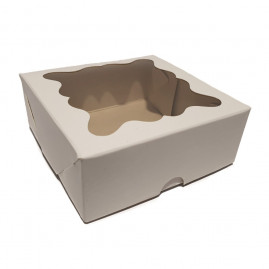 CX QUADRADA C/VISOR 9X9X3,5CM C/1 UN - BRANCO