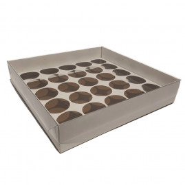 CX TRANSPORTE P/25 BRIGADEIROS 20X20X4,5 - BRANCO