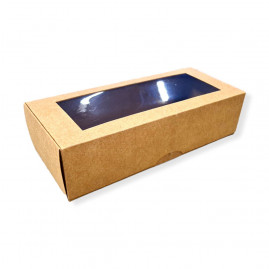 CX RETANGULAR P/GARRAFA C/VISOR 12X29X7,5CM KRAFT C/1 UN