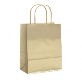 SACOLA LAM OURO METAL FOSCO P 21,5X15X8 C/1 UN