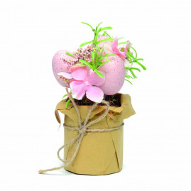 ARRANJO C/OVOS E FLORES ROS/MRR/VRD (FONDANT) C/1 UN
