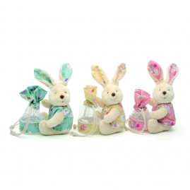 BOLSINHA COELHO FLORIDO SORT ROS/AZC/AMA 16CM (DAISY) C/1 UN