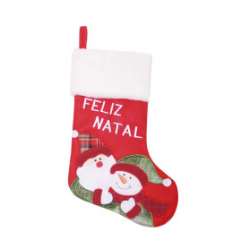 BOTA FELIZ NATAL VRM/BCO/VDE 40CM () C/1 UN