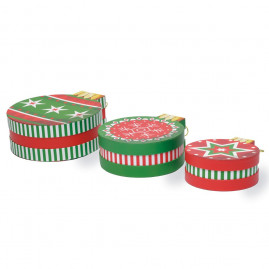 CAIXAS BOLA DE NATAL CLR P/M/G () JG C/3 PC