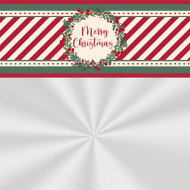 SACO TRANSP 60X75 MERRY CHRISTMAS BARRADO PT C/25 UN