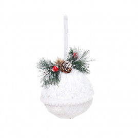 BOLA C/BOLINHAS FOL/FRUTAS/PINHA BCO 10CM (BARILOCHE) C/1 UN