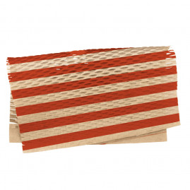 PAPEL COLMEIA LISTRAS KRAFT C/VERMELHO 50X50CM PT C/10 UN
