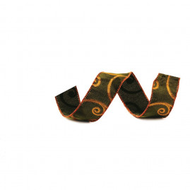 FITA AVELUDADA COM FOLHAS VDE 3,8CM (FITAS NATALINAS) C/1 UN