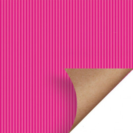 PAPEL KRAFT CANELADO PINK/NATURAL 59X80 PT C/5 UN