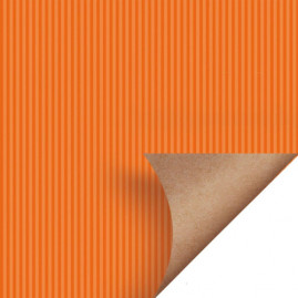PAPEL KRAFT CANELADO LARANJA/NATURAL 59X80 PT C/50 UN