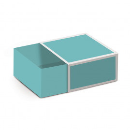 MINI CX QUADRADA C/LUVA AZUL 6X6X3,5 PT C/10 UN