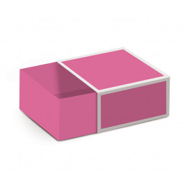 MINI CX QUADRADA C/LUVA ROSA 6X6X3,5 PT C/10 UN