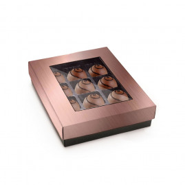 CX P/BOMBOM GARBO ROSE GOLD FOSCO 17,5X14X3,5 C/1 UN