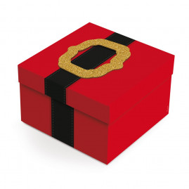 CX QUADRADA C/APLIQUE ROUPA DE NOEL G 32X32X13 C/1 UN