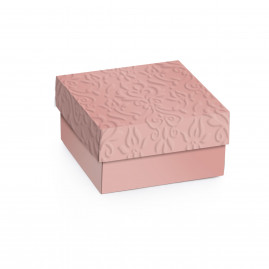 MINI CX QUADRADA ROSE GOLD C/RELEVO G 12X12X4 PT C/1 UN
