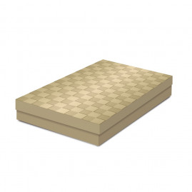 CX RET C/TAMPA BAIXA OURO C/RELEVO G 37X25X5,5 C/1 UN