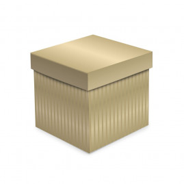 CX CUBO C/RELEVO OURO P 13X13X13CM C/1 UN