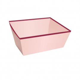 CESTA CARTAO TRAPEZIO ROSE GOLD E MARSALA P 19X13X8 C/1 UN