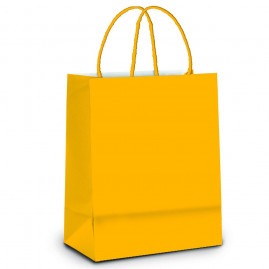 SACOLA PAPEL LISO AMARELO M 26X19,5X9,5 C/1 UN CFSC