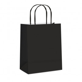 SACOLA PAPEL PRETO G 32X26,5X13 C/1 UN CFSC