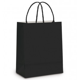 SACOLA PAPEL PRETO GARRAFA 35X13X8 C/1 UN CFSC