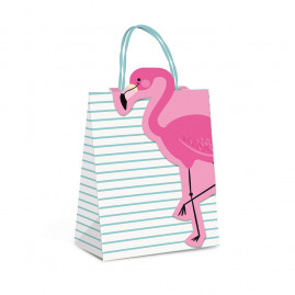 SACOLA PAPEL C/FECHA FLAMINGO P 21,5X15X8 KIT C/1 PC CFSC