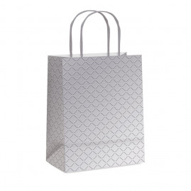 SACOLA PAPEL RELEVO PRATA G 32X26,5X13 C/1 UN CFSC
