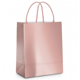 SACOLA LAM ROSE GOLD METAL BRILHO P 21,5X15X8 C/1 UN
