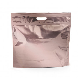 SACOLA LAM C/ZIPER ROSE GOLD 32X40+5 SANF C/1 UN