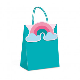 SACOLA PAPEL C/FECHA ARCO IRIS P 21,5X15X8 CFSC KIT C/1 PC