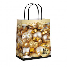 SACOLA PAPEL ENTAO E NATAL M 26X19,5X9,5 C/1 UN CFSC