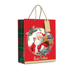 SACOLA PREMIUM NOEL BOAS FESTAS M 26X31X10 C/1 UN CFSC