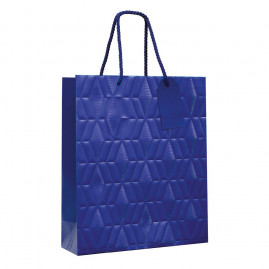 SACOLA PREMIUM LISA AZUL C/RELEVO G 34X38X15 C/1 UN CFSC