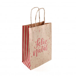 SACOLA PAPEL E NATAL M 26X19,5X9,5 C/1 UN CFSC