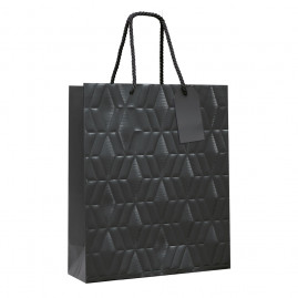 SACOLA PREMIUM C/RELEVO PRETO G 34X38X15 C/1 UN CFSC